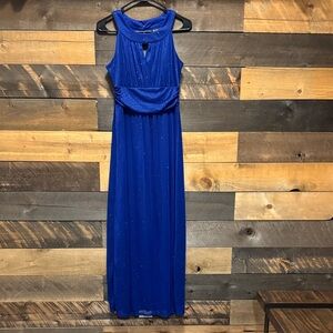 Enfocus Studio Royal Blue Sleeveless Maxi Dress with Sparkle